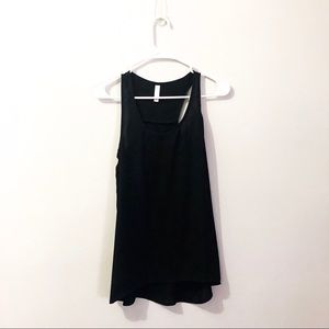 Lightweight, sheer black tank top.
